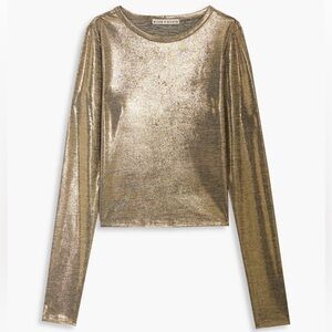 Alice + Olivia Delaina Gold Holiday Metallic Long Sleeve